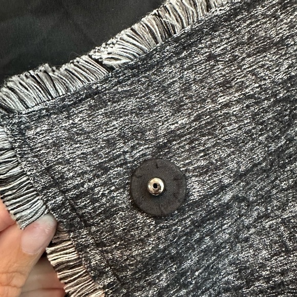 Banana Republic Grey Black Tweed Wool Snap Front Blazer Jacket Size XL - Picture 8 of 16